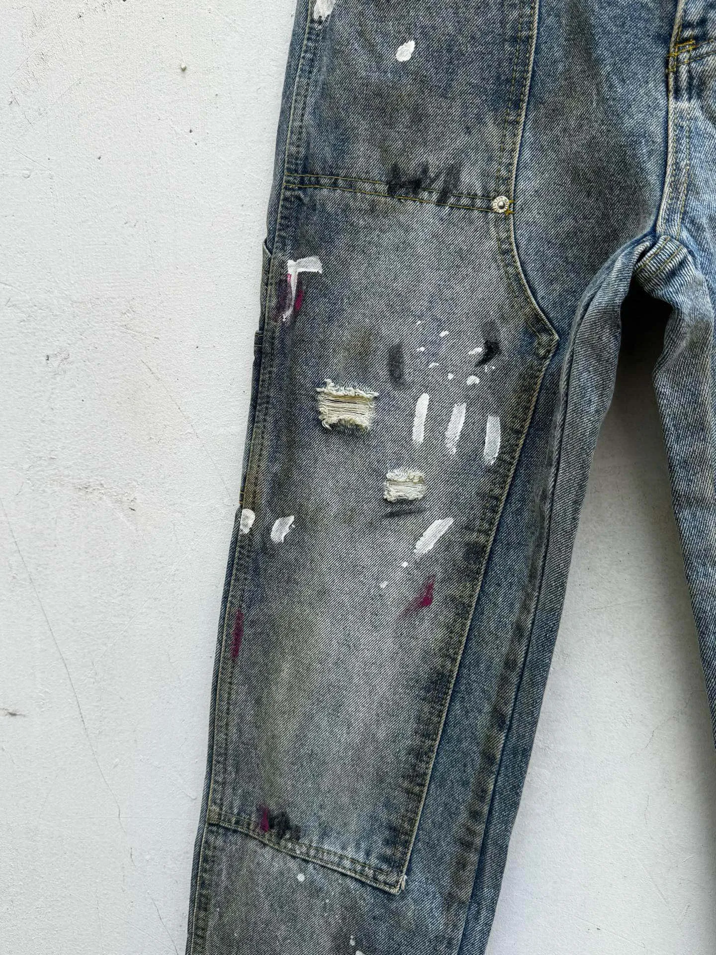 P260💰G97 GALLERY DEPT. Logging retro old stained ink denim bell bottoms washed jeans Size: 28 30 32 34 36